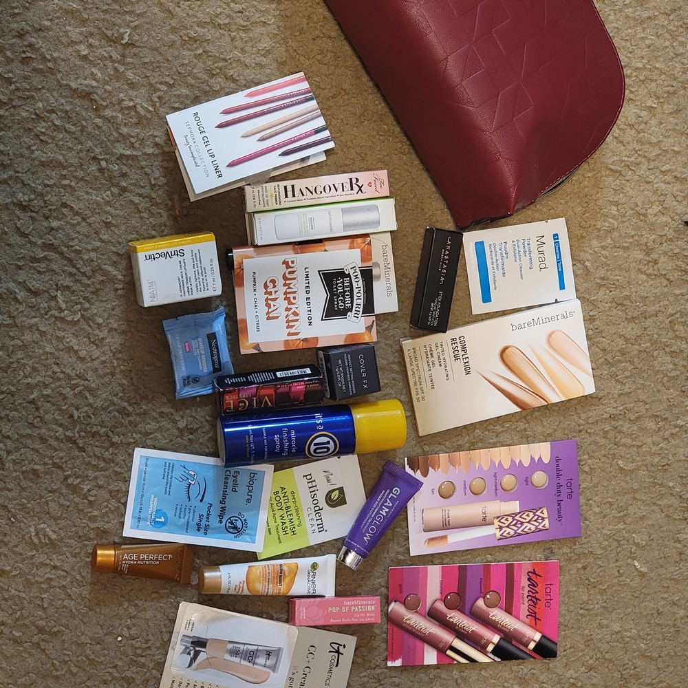 Tarte Makeup Samples with Burgundy Case